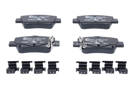 Set plăcuțe frână ATE, spate  (cu accesorii), pentru: TOYOTA AVENSIS 1.6-2.2D 11.08-10.18 3