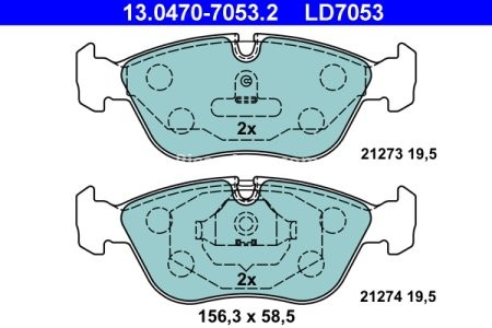 Set plăcuțe frână ATE din ceramică, față , pentru: VOLVO 850, C70 I, S70, V70 I, XC70 I 2.0-2.5D 06.91-10.05