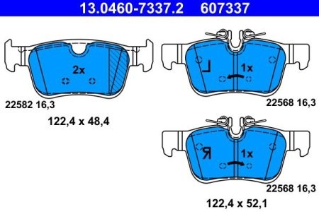 Set plăcuțe frână ATE, spate  , pentru: VOLVO S60 III, S90 II, V60 II, V90 II, XC60 II 2.0-2.0H 03.16-
