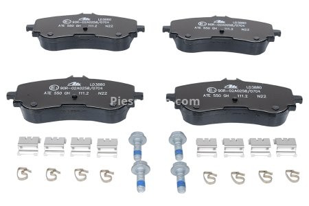 Set plăcuțe frână ATE din ceramică, spate , pentru: VW AMAROK, CRAFTER, GRAND CALIFORNIA CAMPER 2.0-Electric 09.10- 3