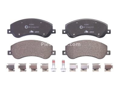 Set plăcuțe frână ATE, față (cu accesorii; cu șuruburi ghidare etrier), pentru: VW AMAROK 2.0/2.0D/3.0D 09.10-05.22