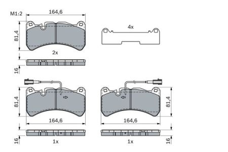 Set plăcuțe frână față , BOSCH, pentru: ALFA ROMEO GIULIA 2.9 10.15-