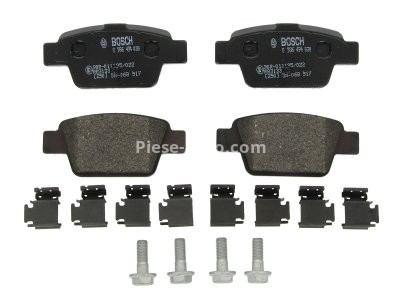 Set plăcuțe frână spate , BOSCH, pentru: ALFA ROMEO MITO; CITROEN C1; FIAT BRAVO II, MULTIPLA, STILO; PEUGEOT 107 1.0-2.4 09.00-10.18