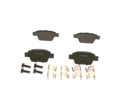 Set plăcuțe frână spate , BOSCH, pentru: ALFA ROMEO MITO; CITROEN C1; FIAT BRAVO II, MULTIPLA, STILO; PEUGEOT 107 1.0-2.4 09.00-10.18