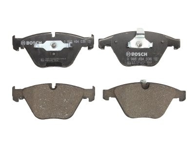 Set plăcuțe frână față , BOSCH ( cu lacat; cu tampon de amortizare), pentru: BMW 1 (E82), 3 (E90), 3 (E91), 3 (E92), 3 (E93), 5 (E60), 5 (E61) 2.5-6.0 07.01-08.16 1