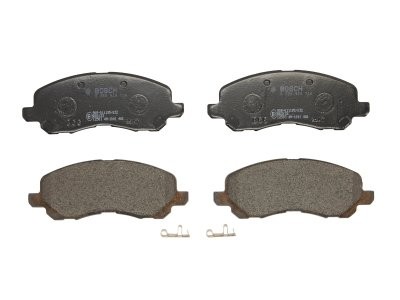 Set plăcuțe frână față , BOSCH, pentru: CHRYSLER 200, SEBRING; JEEP COMPASS; LANCIA FLAVIA; MITSUBISHI ASX, GALANT IX, GALANT VIII, LANCER VII, LANCER VIII, OUTLANDER III 1.3-3.0 09.96-