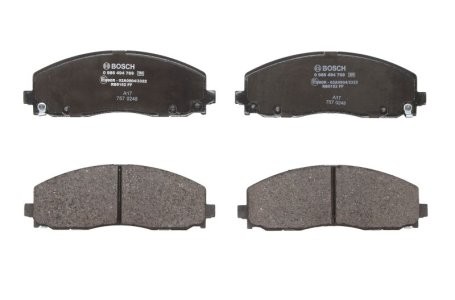 Set plăcuțe frână față , BOSCH, pentru: CHRYSLER PACIFICA; DODGE GRAND; FIAT FREEMONT; JEEP WRANGLER IV; LANCIA VOYAGER 2.0-3.6LPG 08.11-