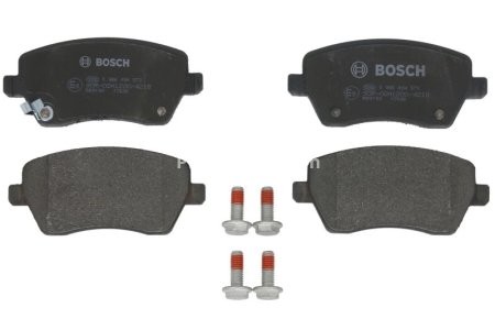 Set plăcuțe frână față , BOSCH (cu accesorii; cu tampon de amortizare), pentru: DACIA DUSTER; NISSAN MICRA III, MICRA IV, MICRA V, NOTE; RENAULT CLIO IV; SUZUKI SWIFT III 0.9-1.6 01.03-