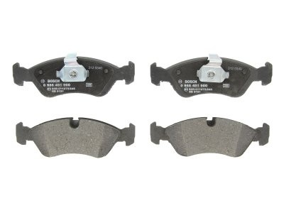 Set plăcuțe frână față , BOSCH (cu lacat), pentru: DAEWOO ARANOS, CIELO, ESPERO, LANOS, NEXIA; OPEL ASTRA F, ASTRA F CLASSIC, ASTRA F/KOMBI, CALIBRA A, KADETT E, OMEGA A, VECTRA A 1.3-2.5 09.84- 1