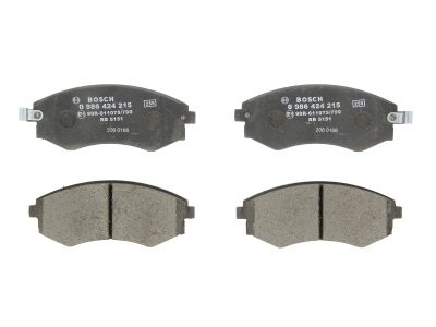 Set plăcuțe frână față , BOSCH, pentru: DAEWOO REXTON; HYUNDAI COUPE I, ELANTRA III, LANTRA I, LANTRA II, MATRIX, SONATA II, SONATA III, SONATA IV; KIA JOICE, MAGENTIS I 1.5-3.2 09.88-