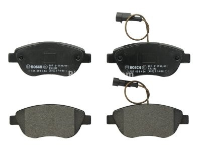Set plăcuțe frână față , BOSCH (cu tampon de amortizare), pentru: FIAT DOBLO, DOBLO CARGO, FIORINO, FIORINO/MINIVAN, GRANDE PUNTO 0.9-2.0D 10.05-