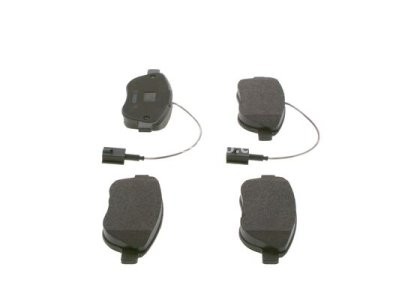 Set plăcuțe frână față , BOSCH (cu tampon de amortizare), pentru: FIAT DOBLO, DOBLO CARGO, FIORINO, FIORINO/MINIVAN, GRANDE PUNTO 0.9-2.0D 10.05-