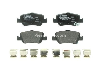 Set plăcuțe frână spate , BOSCH, pentru: TOYOTA AURIS, COROLLA, YARIS 1.2-2.2D 11.05-