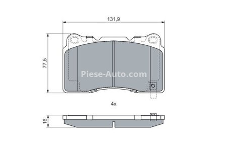Set plăcuțe frână față , BOSCH, pentru: HONDA CIVIC X 2.0 06.17-12.22