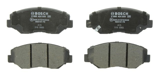 Set plăcuțe frână față , BOSCH, pentru: HONDA ACCORD VII, CIVIC X, CR-V II, ELEMENT, PILOT 1.0-3.5 09.01-