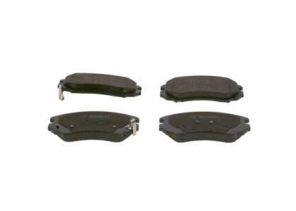 Set plăcuțe frână față , BOSCH, pentru: HYUNDAI COUPE II, ELANTRA III, ELANTRA IV, SONATA IV, SONATA V, TIBURON, TUCSON, TUCSON/SUV; KIA MAGENTIS I, MAGENTIS II, SOUL I, SPORTAGE II 1.6-3.3 03.98-
