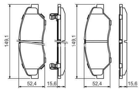 Set plăcuțe frână față , BOSCH, pentru: KIA RETONA, SPORTAGE 2.0/2.0D 04.94-08.03
