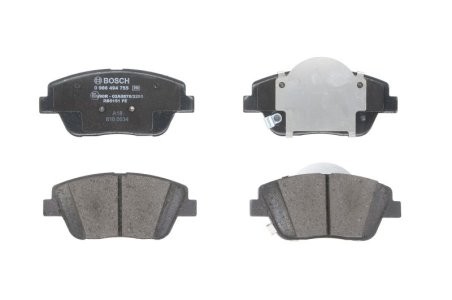 Set plăcuțe frână față , BOSCH (cu tampon de amortizare), pentru: KIA OPTIMA 1.7D-2.4 06.10-