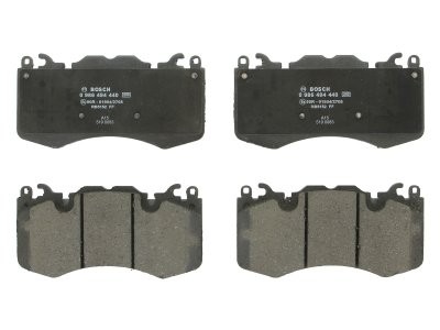 Set plăcuțe frână față , BOSCH (cu tampon de amortizare), pentru: LAND ROVER DEFENDER, DISCOVERY V, RANGE ROVER III, RANGE ROVER IV, RANGE ROVER SPORT I, RANGE ROVER SPORT II 2.0-5.0 04.09-