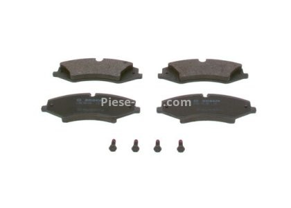 Set plăcuțe frână față , BOSCH (cu suruburi; cu tampon de amortizare), pentru: LAND ROVER DEFENDER, DISCOVERY IV, DISCOVERY V, RANGE ROVER III, RANGE ROVER IV, RANGE ROVER SPORT I 2.0-5.0 05.05-