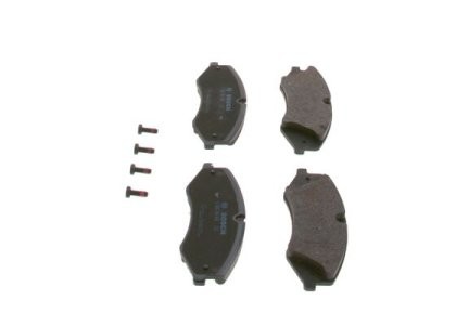 Set plăcuțe frână față , BOSCH (cu suruburi; cu tampon de amortizare), pentru: LAND ROVER DEFENDER, DISCOVERY IV, DISCOVERY V, RANGE ROVER III, RANGE ROVER IV, RANGE ROVER SPORT I 2.0-5.0 05.05- 3