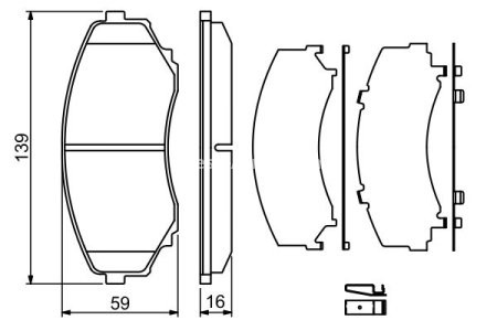 Set plăcuțe frână față , BOSCH, pentru: MAZDA MPV I, MPV II 2.0-3.0 11.88-12.06