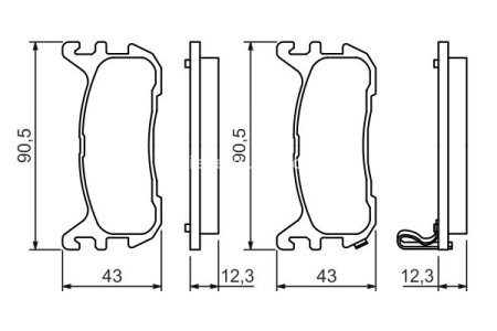 Set plăcuțe frână spate , BOSCH, pentru: MAZDA 323 C V, 323 F V, MX-5 I, MX-5 II 1.3-2.0 05.90-10.05