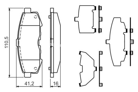 Set plăcuțe frână spate , BOSCH, pentru: MAZDA MPV II 2.0-3.0 09.99-12.06 3
