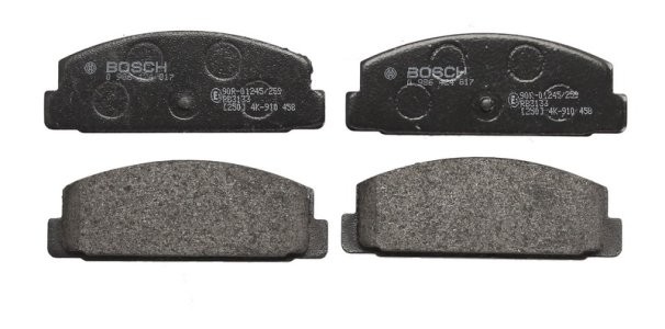 Set plăcuțe frână spate , BOSCH, pentru: MAZDA 323 F V, 323 F VI, 323 P V, 323 S VI, 6, 626 V, PREMACY, RX-7 I; MITSUBISHI GALANT IV 1.1-2.5 09.80-07.13