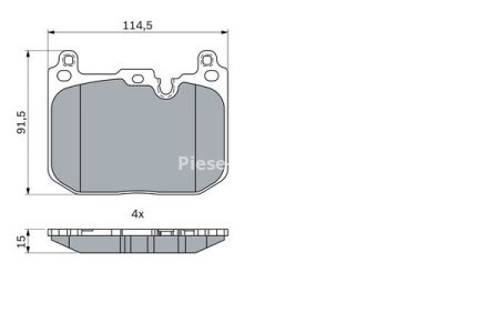 Set plăcuțe frână față , BOSCH, pentru: MINI (F56), (F57), CLUBMAN (F54), COUNTRYMAN (F60) 2.0 03.15-
