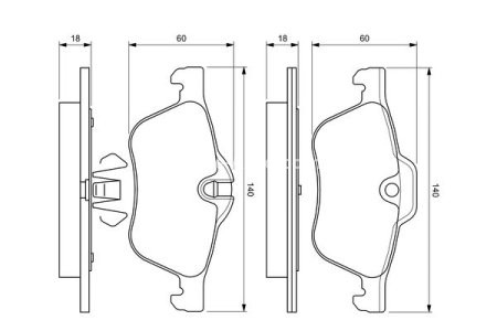 Set plăcuțe frână față , BOSCH, pentru: MINI (R50, R53), (R52) 1.4D/1.6 06.01-07.08 3