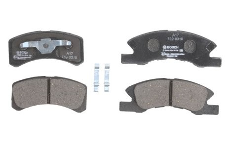 Set plăcuțe frână față , BOSCH, pentru: MITSUBISHI MIRAGE / SPACE STAR VI, MIRAGE VI 1.0/1.2/1.2LPG 05.12-