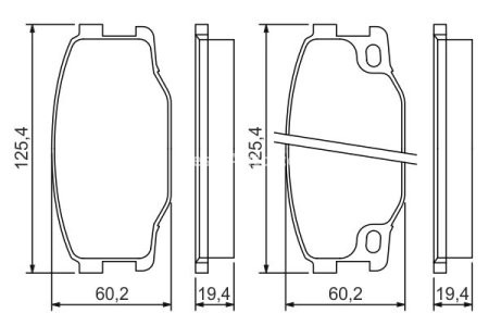 Set plăcuțe frână față , spate ,BOSCH , pentru: MITSUBISHI CANTER (FE5, FE6) VI 2.8D-4.9D 07.86-