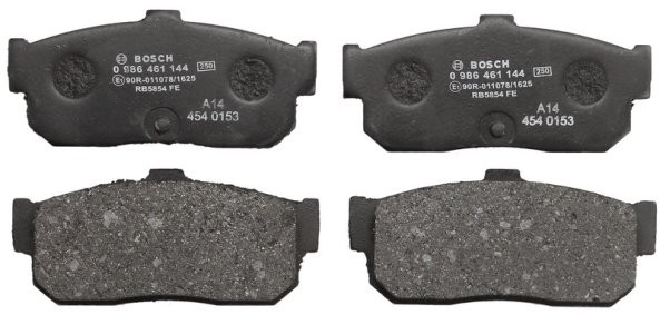 Set plăcuțe frână spate , BOSCH, pentru: NISSAN 100NX, ALMERA CLASSIC, ALMERA I, ALMERA II, AVENIR, MAXIMA / MAXIMA QX IV, MAXIMA / MAXIMA QX V, PRIMERA, SENTRA V, SUNNY II 1.4-3.0 06.86- 1