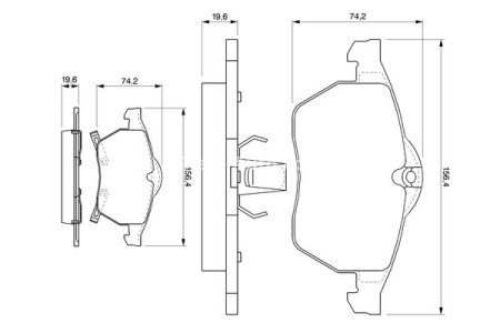 Set plăcuțe frână față , BOSCH, pentru: OPEL ASTRA G, ZAFIRA A; SAAB 900 II, 9-5 1.6-2.5 07.93-06.05