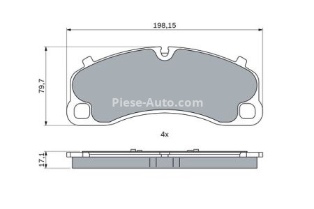 Set plăcuțe frână față , BOSCH, pentru: PORSCHE 911, CAYMAN 3.8/4.0 08.13-