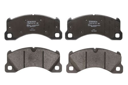 Set plăcuțe frână față , BOSCH (cu tampon de amortizare), pentru: PORSCHE CAYENNE, MACAN, PANAMERA, PANAMERA SPORT TURISMO; VW TOUAREG 2.0-4.8 01.03-