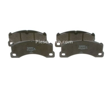 Set plăcuțe frână față , BOSCH (cu tampon de amortizare), pentru: PORSCHE CAYENNE, MACAN, PANAMERA, PANAMERA SPORT TURISMO; VW TOUAREG 2.0-4.8 01.03-