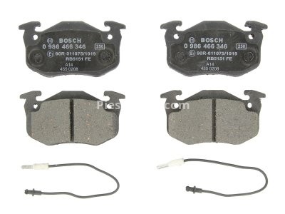 Set plăcuțe frână față , BOSCH, pentru: RENAULT CLIO I, RAPID/MINIVAN, SUPER 5, TWINGO I, TWINGO I/HATCHBACK 1.0-1.6D 10.84-06.07