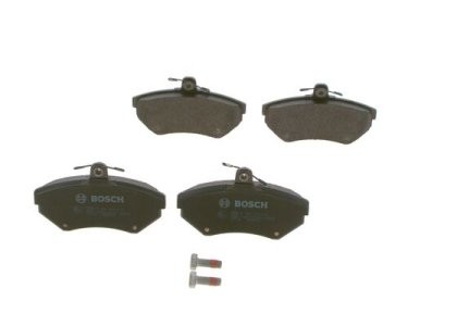 Set plăcuțe frână față , BOSCH, pentru: SEAT AROSA, CORDOBA, CORDOBA VARIO, CORDOBA VARIO/KOMBI, IBIZA II, INCA, TOLEDO I; VW CADDY II, CADDY III, CADDY II/MINIVAN 1.0-2.9 09.79-06.09
