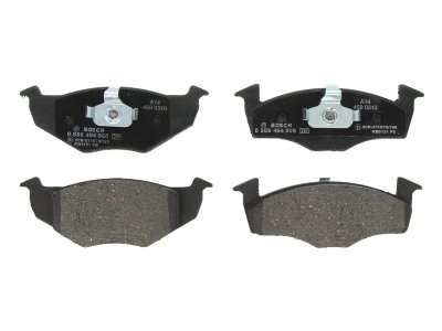 Set plăcuțe frână față , BOSCH, pentru: SEAT AROSA; SKODA FABIA I, FABIA I PRAKTIK, FABIA II; VW FOX, LUPO I, POLO, POLO III, POLO/HATCHBACK 1.0-2.0 10.94-12.14