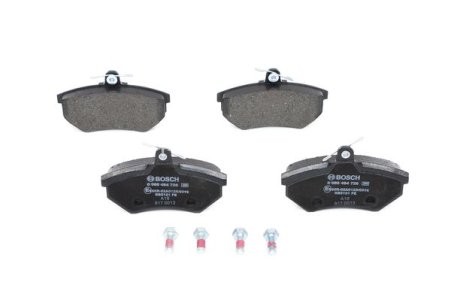 Set plăcuțe frână față , BOSCH, pentru: SEAT CORDOBA, CORDOBA VARIO, CORDOBA VARIO/KOMBI, IBIZA II, INCA, TOLEDO I; VW CADDY II, CADDY II/MINIVAN, CORRADO, GOLF II, GOLF III 1.0-2.9 02.86-01.04