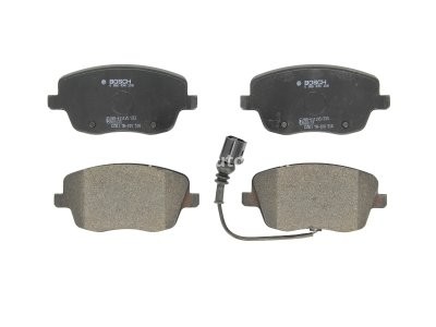 Set plăcuțe frână față , BOSCH, pentru: SEAT IBIZA III; SKODA FABIA I, FABIA I PRAKTIK, FABIA II, ROOMSTER, ROOMSTER PRAKTIK; VW POLO, POLO III CLASSIC, POLO IV 1.0-2.0 08.99-