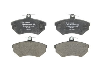 Set plăcuțe frână față , BOSCH, pentru: SEAT CORDOBA, IBIZA II, INCA, TOLEDO I; VW GOLF II, GOLF III, JETTA II, PASSAT B2, PASSAT B3/B4, SCIROCCO 1.0-2.8 01.81-11.03