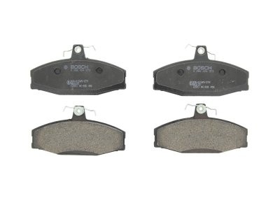 Set plăcuțe frână față , BOSCH, pentru: SKODA FAVORIT, FAVORIT FORMAN, FAVORIT/KOMBI, FELICIA CUBE, FELICIA I, FELICIA II, RAPID; VW CADDY II 1.3/1.6/1.9D 03.85-04.02