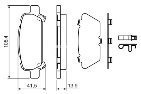 Set plăcuțe frână spate , BOSCH, pentru: SUBARU FORESTER, IMPREZA, LEGACY III, LEGACY IV, OUTBACK 2.0/2.5/3.0 08.97-08.09