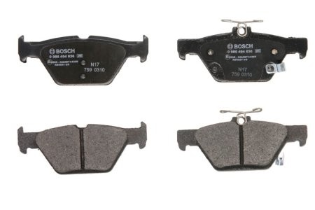 Set plăcuțe frână spate , BOSCH, pentru: SUBARU FORESTER, IMPREZA, LEGACY VI, LEVORG, OUTBACK, XV 1.6-3.6 10.14-