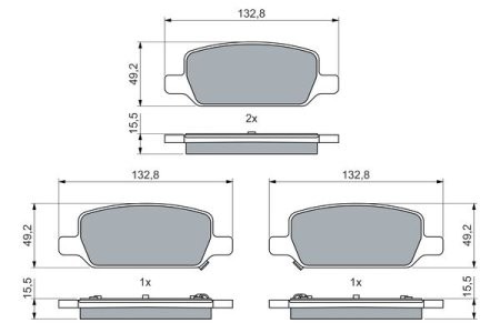 Set plăcuțe frână spate , BOSCH, pentru: TESLA MODEL 3, MODEL Y Electric 01.17-