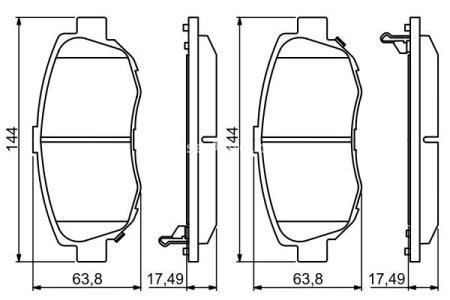 Set plăcuțe frână față , BOSCH, pentru:  TOYOTA ALTEZZA, ARISTO, CHASER, MARK II VIII, SUPRA 2.0-4.3 08.91-
