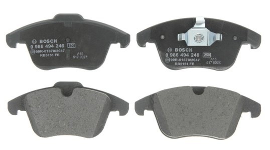 Set plăcuțe frână față , BOSCH, pentru: VOLVO S60 II, S80 II, V60 I, V70 III, XC70 II; FORD GALAXY II, GALAXY MK II, MONDEO IV, MONDEO V, S-MAX; LAND ROVER RANGE ROVER EVOQUE 1.5-3.2ALK 03.06-12.19